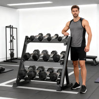 350 Lbs Hex Dumbbell Set with Storage Rack - 5-50 Lb Rubber Coated Adjustable Weights for Home Gym Strength Training - Men/Women