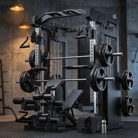 Home Gym Smith Machine Cable Crossover Weightlifting Sports Training — Studio Shot