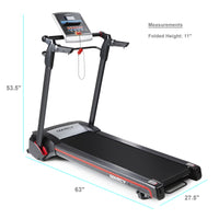 Electric Running Exercise Treadmill, Black, 245 Lb