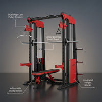 Home Gym Smith Machine Cable Crossover Weightlifting Sports Training — Feature Infographic