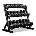 450 Lbs Hex Dumbbell Set with Storage Rack - 5-50 Lb Rubber Coated Adjustable Weights for Home Gym Strength Training - Men/Women