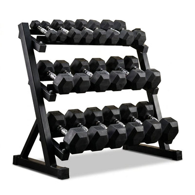 450 Lbs Hex Dumbbell Set with Storage Rack - 5-50 Lb Rubber Coated Adjustable Weights for Home Gym Strength Training - Men/Women