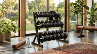 450 Lbs Hex Dumbbell Set with Storage Rack - 5-50 Lb Rubber Coated Adjustable Weights for Home Gym Strength Training - Men/Women — Lifestyle