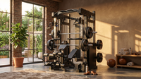 Home Gym Smith Machine Cable Crossover Weightlifting Sports Training — Lifestyle